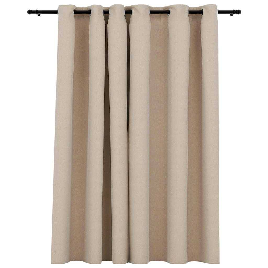 vidaXL Verdunkelungsvorhang mit Ösen Leinenoptik Beige 290x245 cm