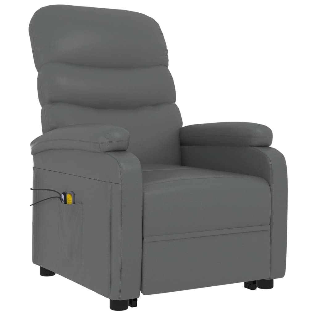 vidaXL Massagesessel mit Aufstehhilfe Anthrazit Kunstleder
