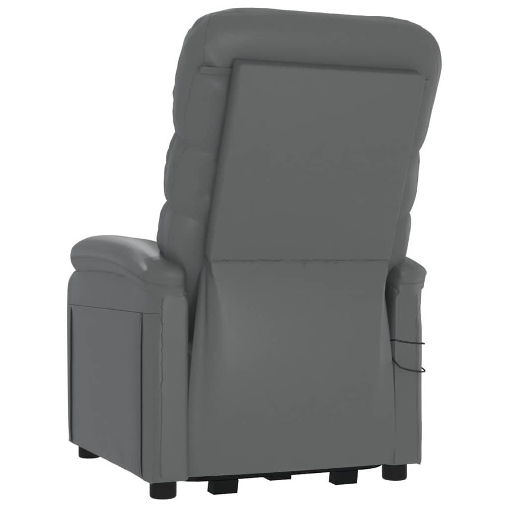 vidaXL Massagesessel mit Aufstehhilfe Anthrazit Kunstleder