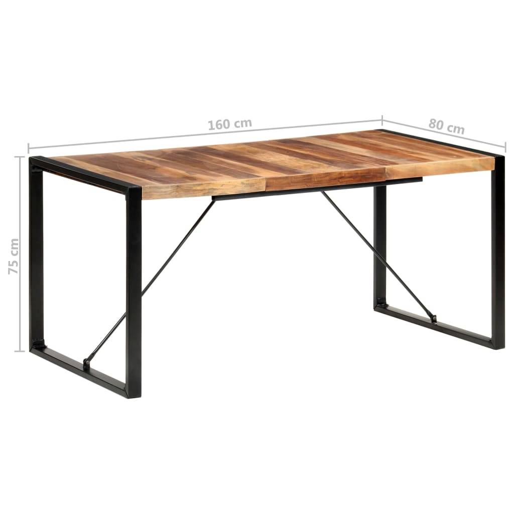 vidaXL Esstisch 160x80x75 cm Massivholz mit Palisander-Finish