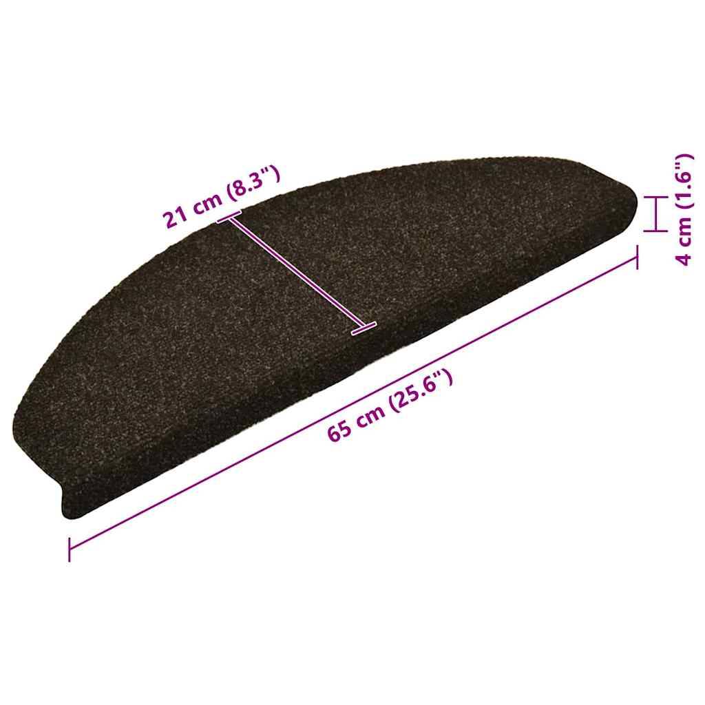 vidaXL Selbstklebende Treppenmatten 15 Stk. Dunkelbraun 65x21x4cm