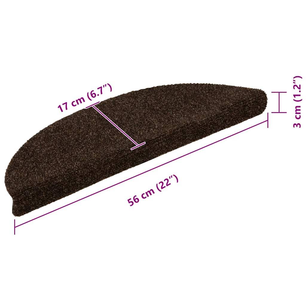 vidaXL Selbstklebende Treppenmatten 10 Stk. Braun 56x17x3cm Nadelvlies