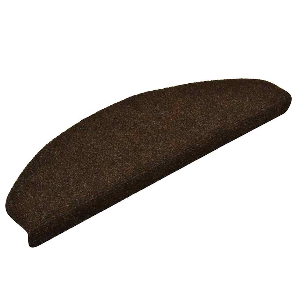 vidaXL Treppenmatten Selbstklebend 15 Stk. Braun 65x21x4cm Nadelvlies