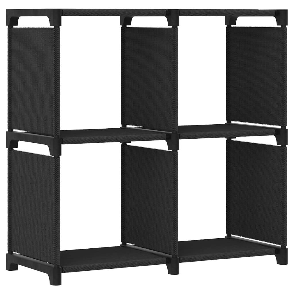vidaXL Würfel-Regal 4 Fächer Schwarz 69x30x72,5 cm Stoff