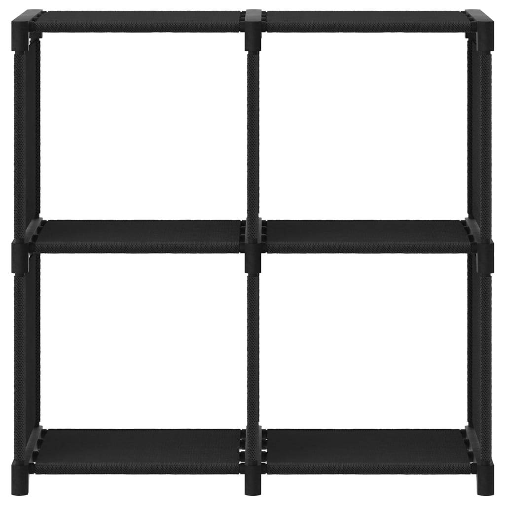 vidaXL Würfel-Regal 4 Fächer Schwarz 69x30x72,5 cm Stoff