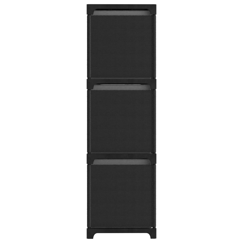 vidaXL Würfelregal mit 9 Boxen Schwarz 103x30x107,5 cm Stoff