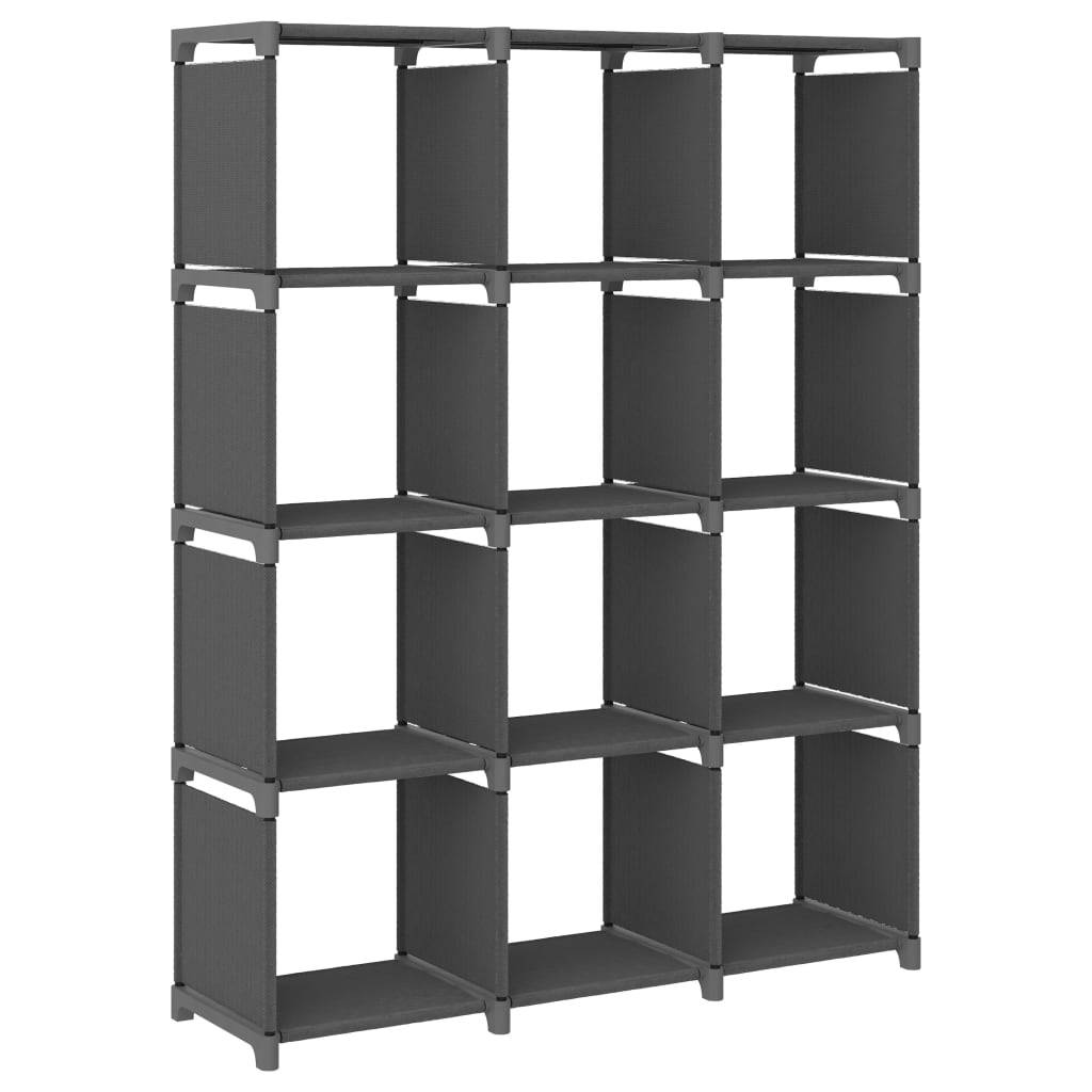 vidaXL Würfel-Regal 12 Fächer Grau 103x30x141 cm Stoff