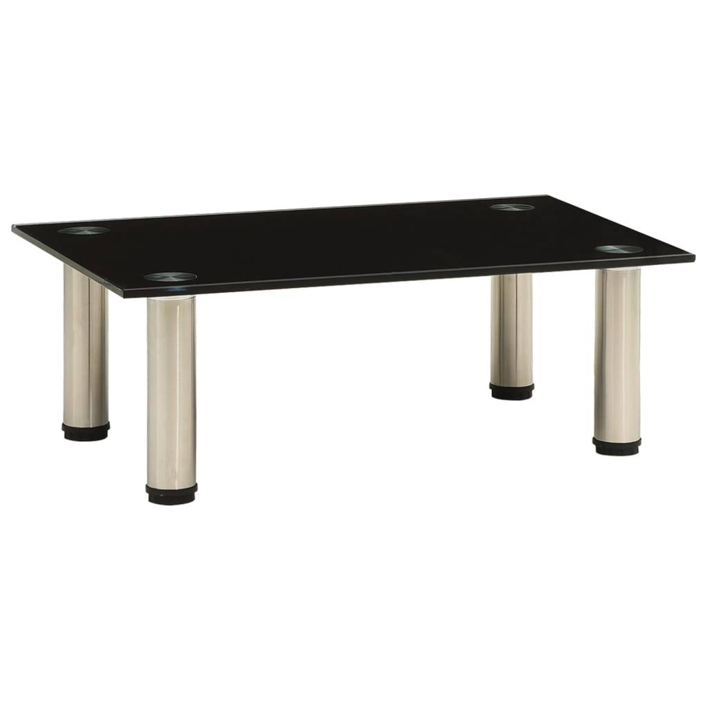 vidaXL TV-Tisch 40x35x17 cm Schwarz Hartglas