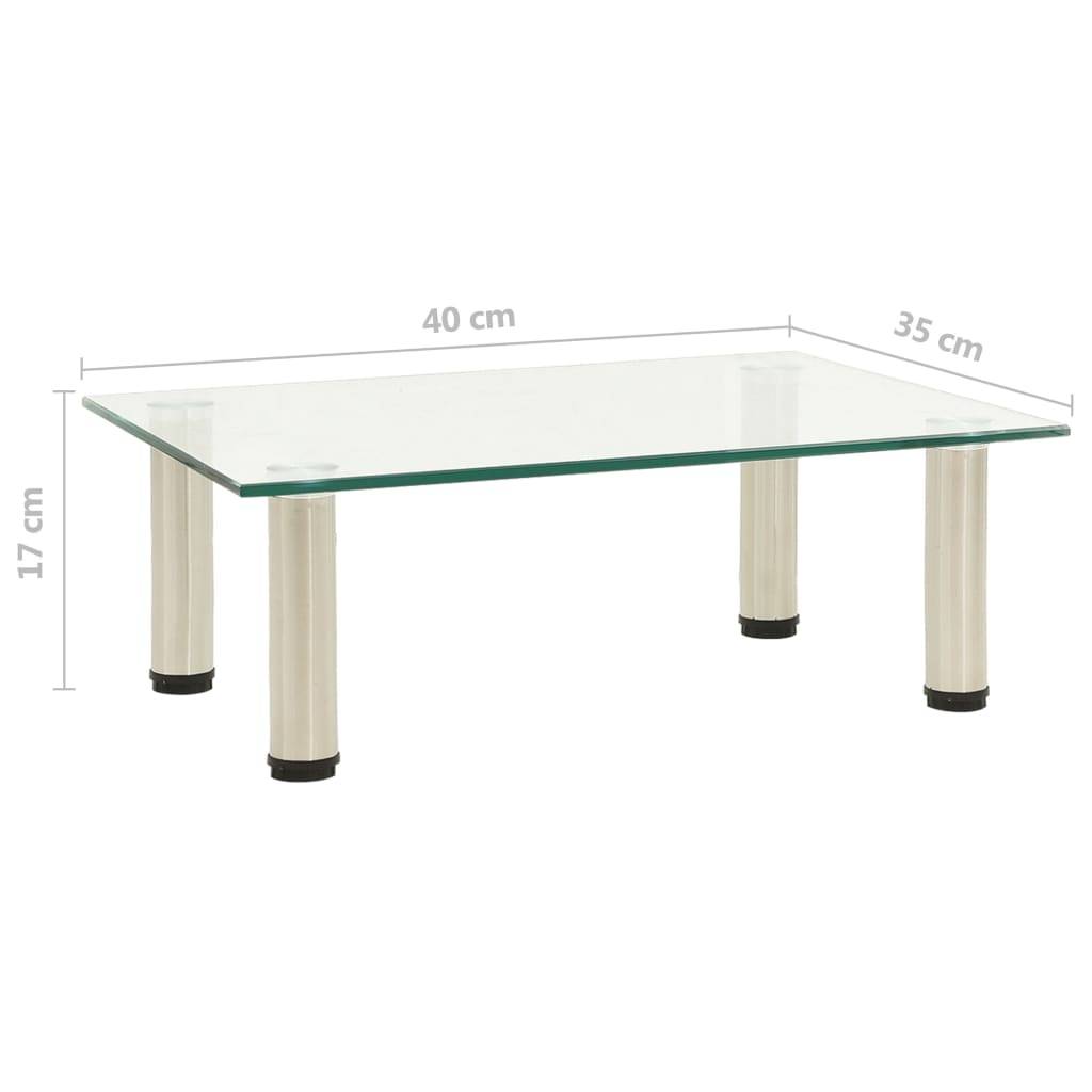 vidaXL TV-Tisch 40x35x17 cm Transparentes Hartglas