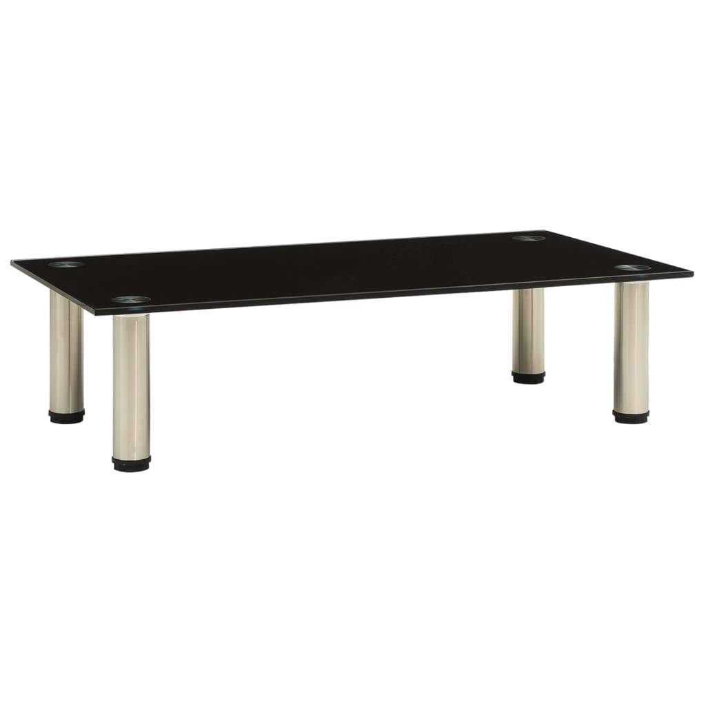 vidaXL TV-Tisch 60x35x17 cm Schwarz Hartglas