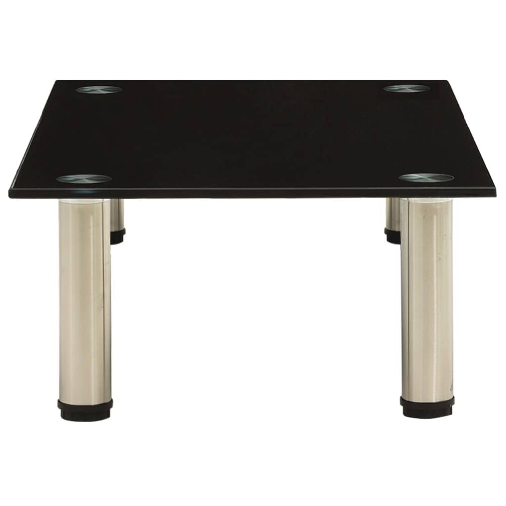 vidaXL TV-Tisch 60x35x17 cm Schwarz Hartglas