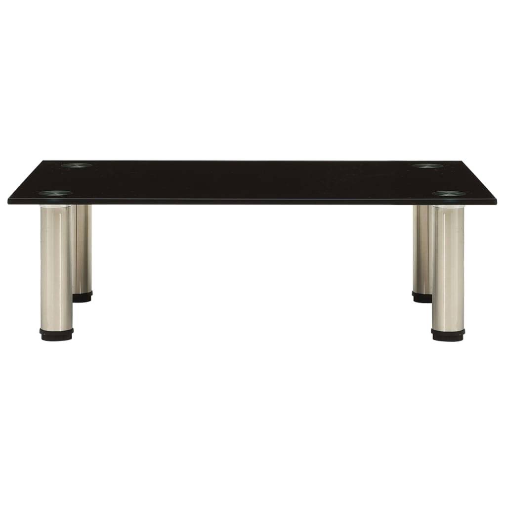 vidaXL TV-Tisch 60x35x17 cm Schwarz Hartglas