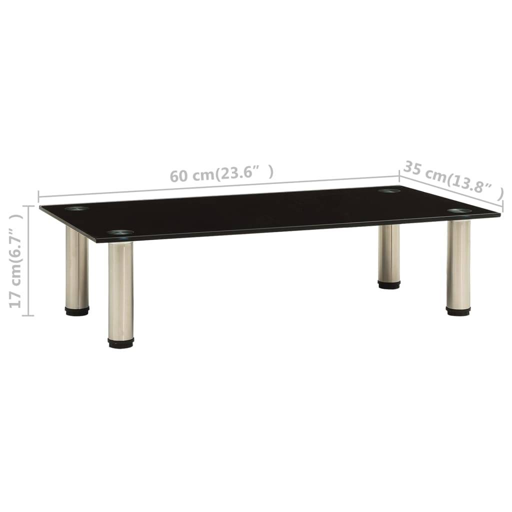 vidaXL TV-Tisch 60x35x17 cm Schwarz Hartglas