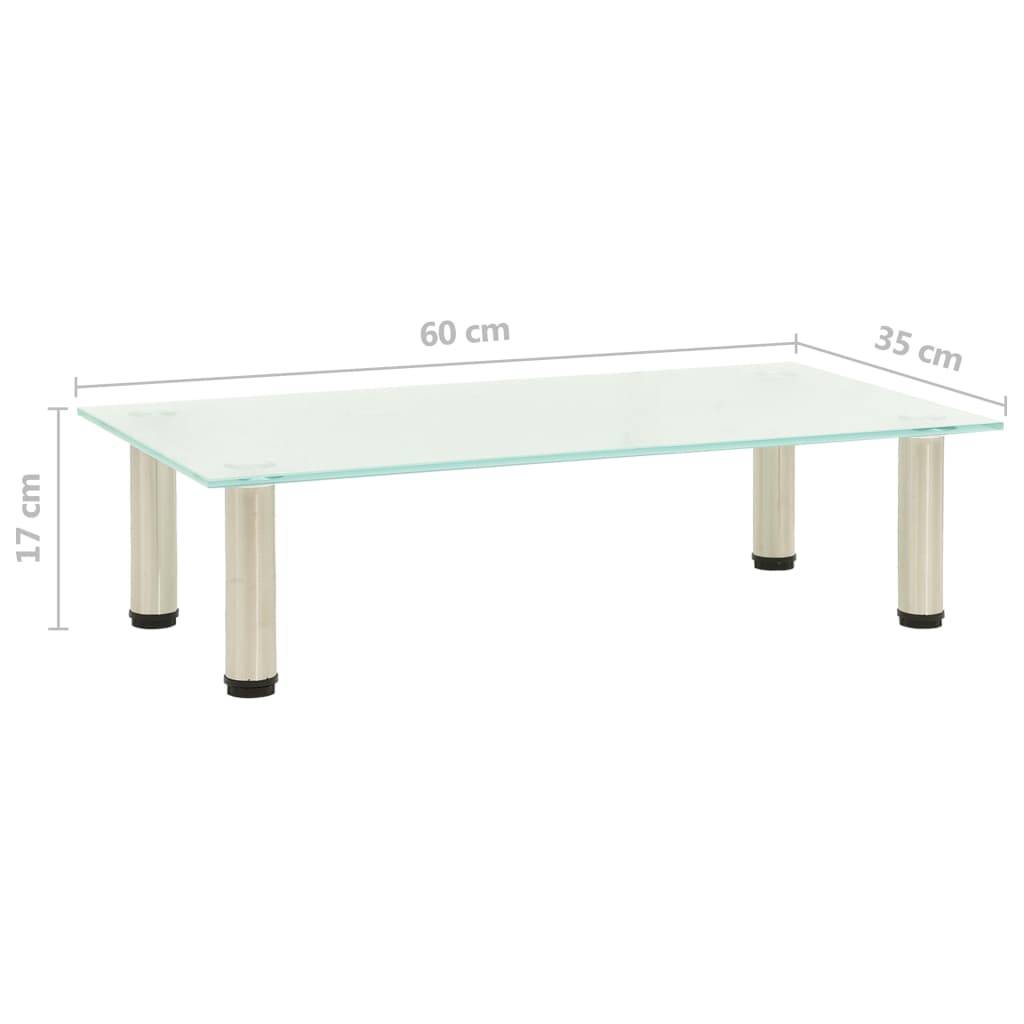 vidaXL TV-Tisch 60x35x17 cm Satiniertes Hartglas