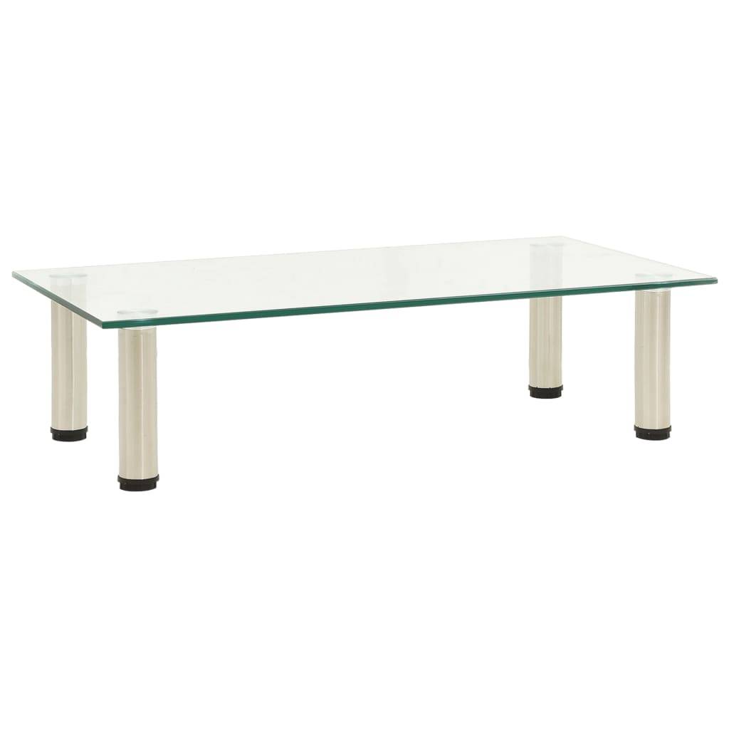 vidaXL TV-Tisch 60x35x17 cm Transparentes Hartglas