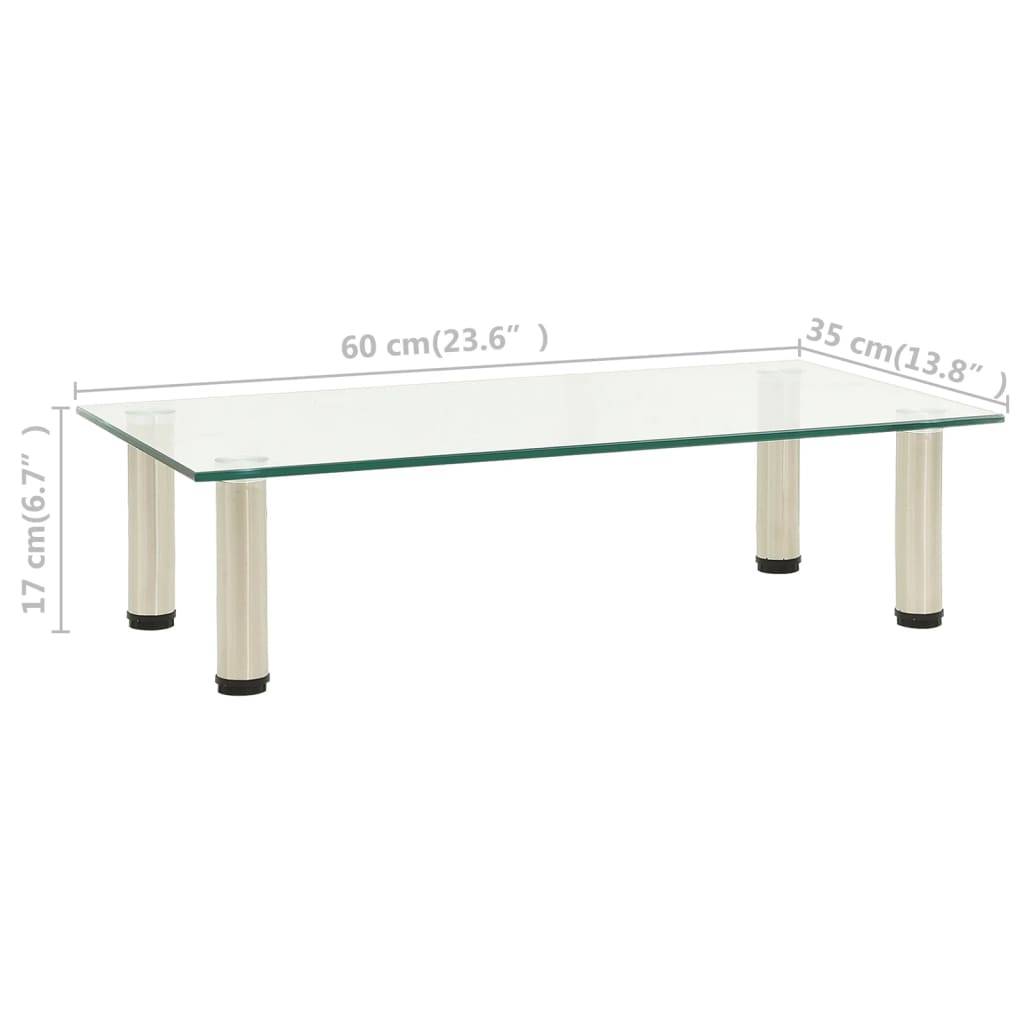 vidaXL TV-Tisch 60x35x17 cm Transparentes Hartglas