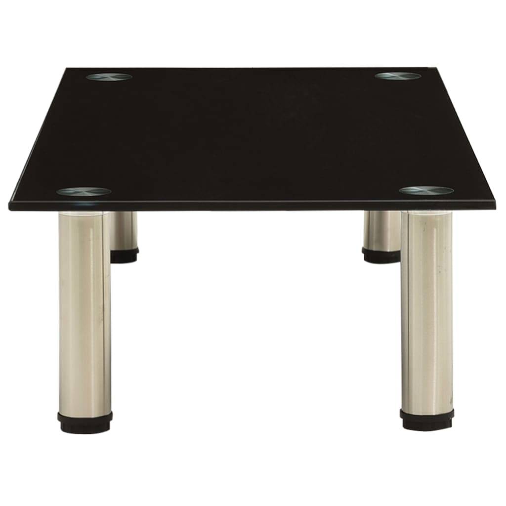vidaXL TV-Tisch 80x35x17 cm Schwarz Hartglas