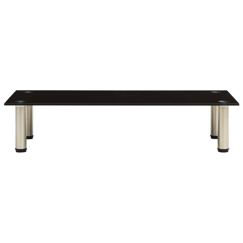 vidaXL TV-Tisch 80x35x17 cm Schwarz Hartglas