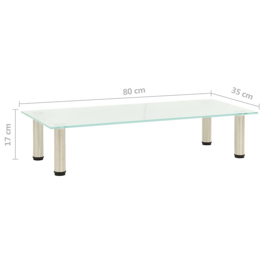 vidaXL TV-Tisch 80x35x17 cm Satiniertes Hartglas