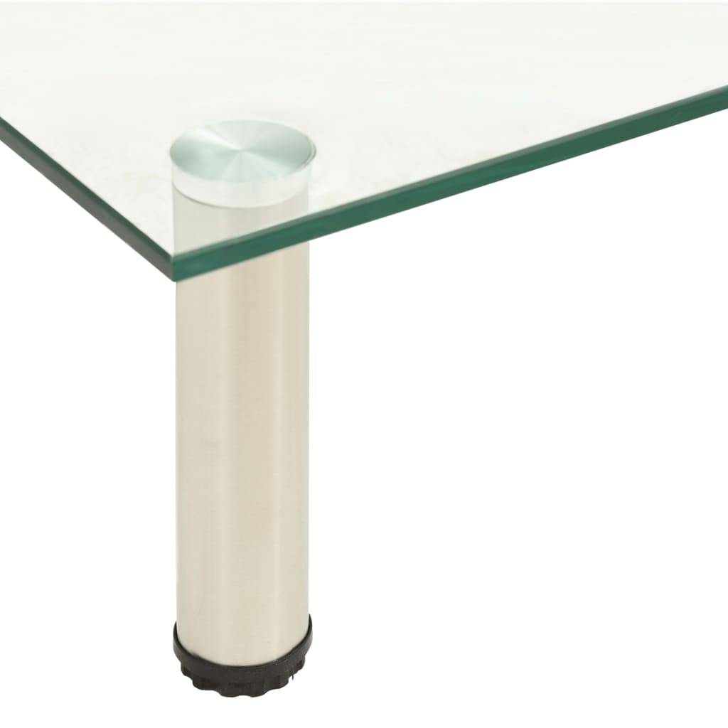 vidaXL TV-Tisch 60x35x17 cm Transparentes Hartglas