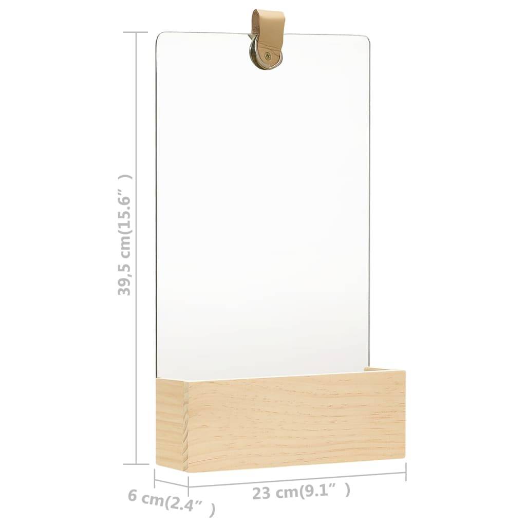 vidaXL Wandspiegel Kiefer Massivholz 23x39,5 cm