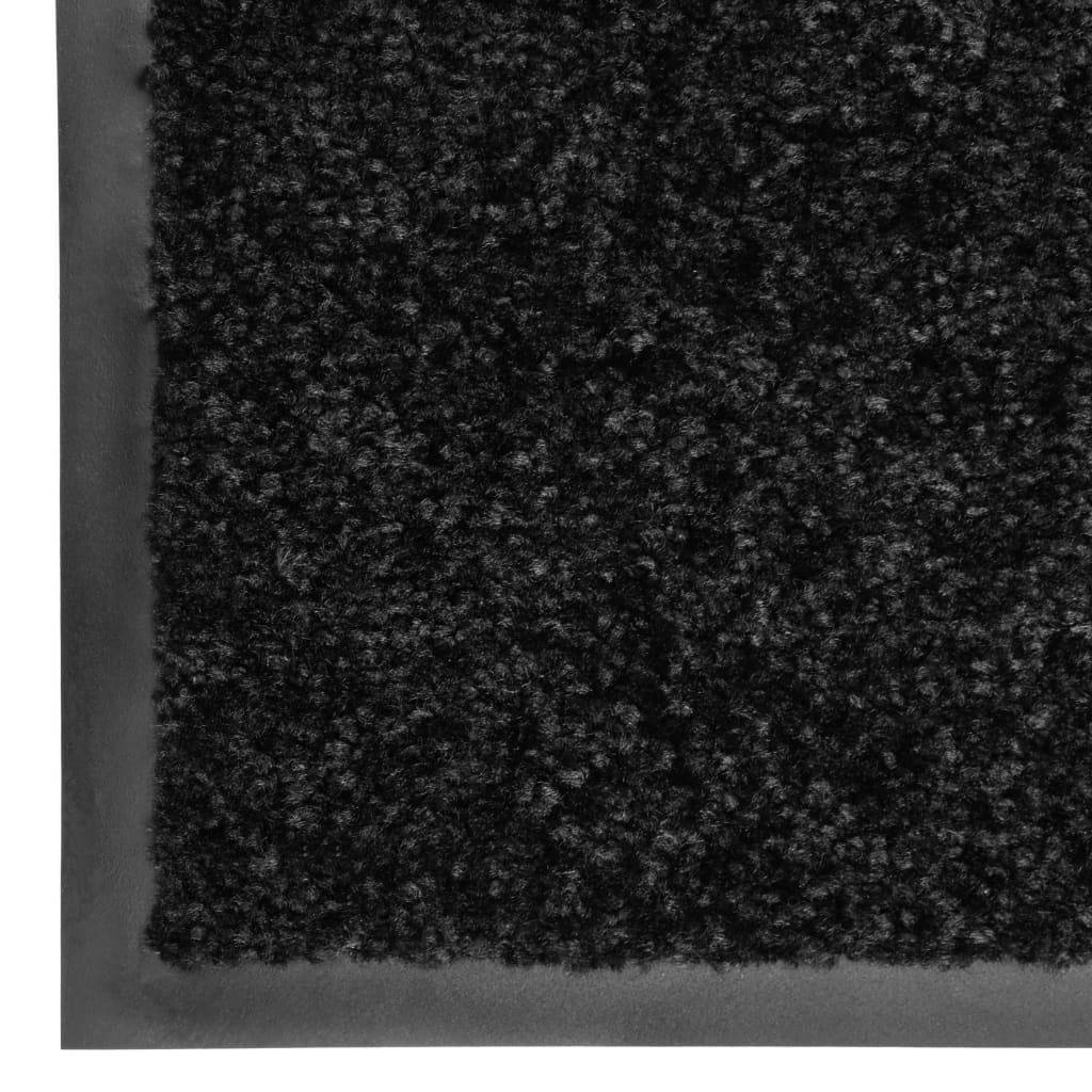 vidaXL Fußmatte Waschbar Schwarz 40x60 cm