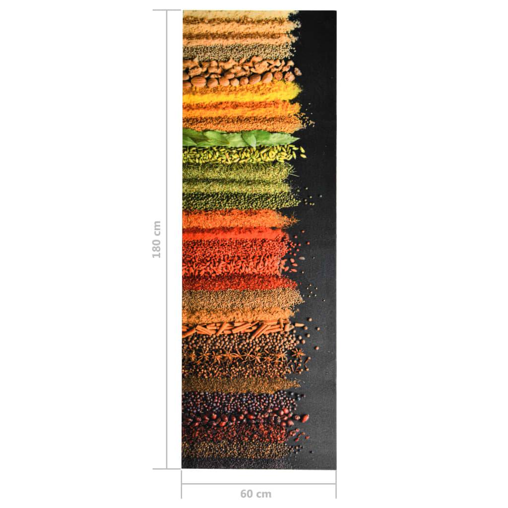 vidaXL Küchenbodenmatte Waschbar Gewürze 60x180 cm