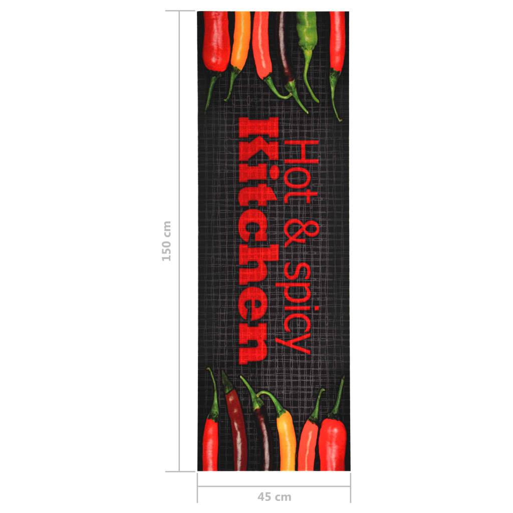 vidaXL Küchenbodenmatte Waschbar Hot&Spicy 45x150 cm