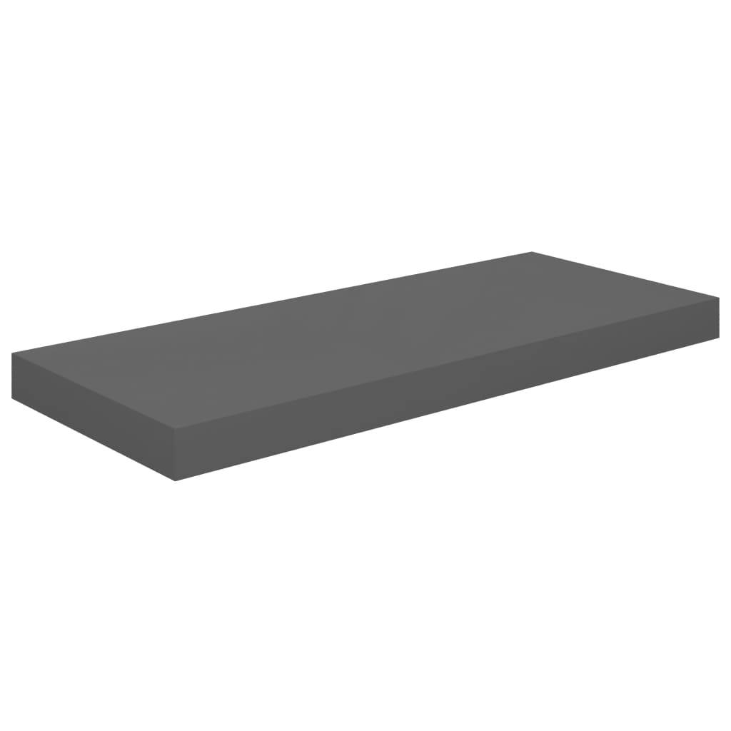 vidaXL Schweberegale 4 Stk. Hochglanz-Grau 60x23,5x3,8 cm MDF