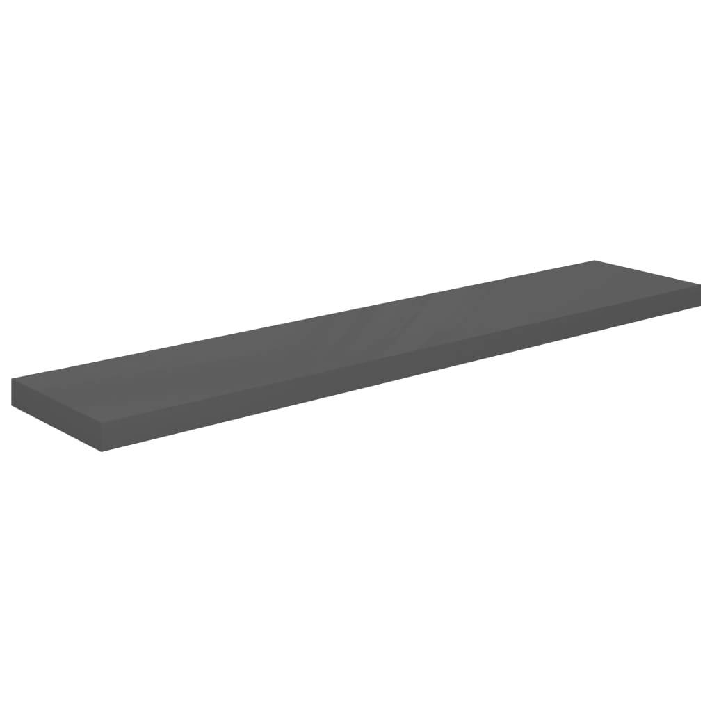 vidaXL Schweberegale 4 Stk. Hochglanz-Grau 120x23,5x3,8 cm MDF