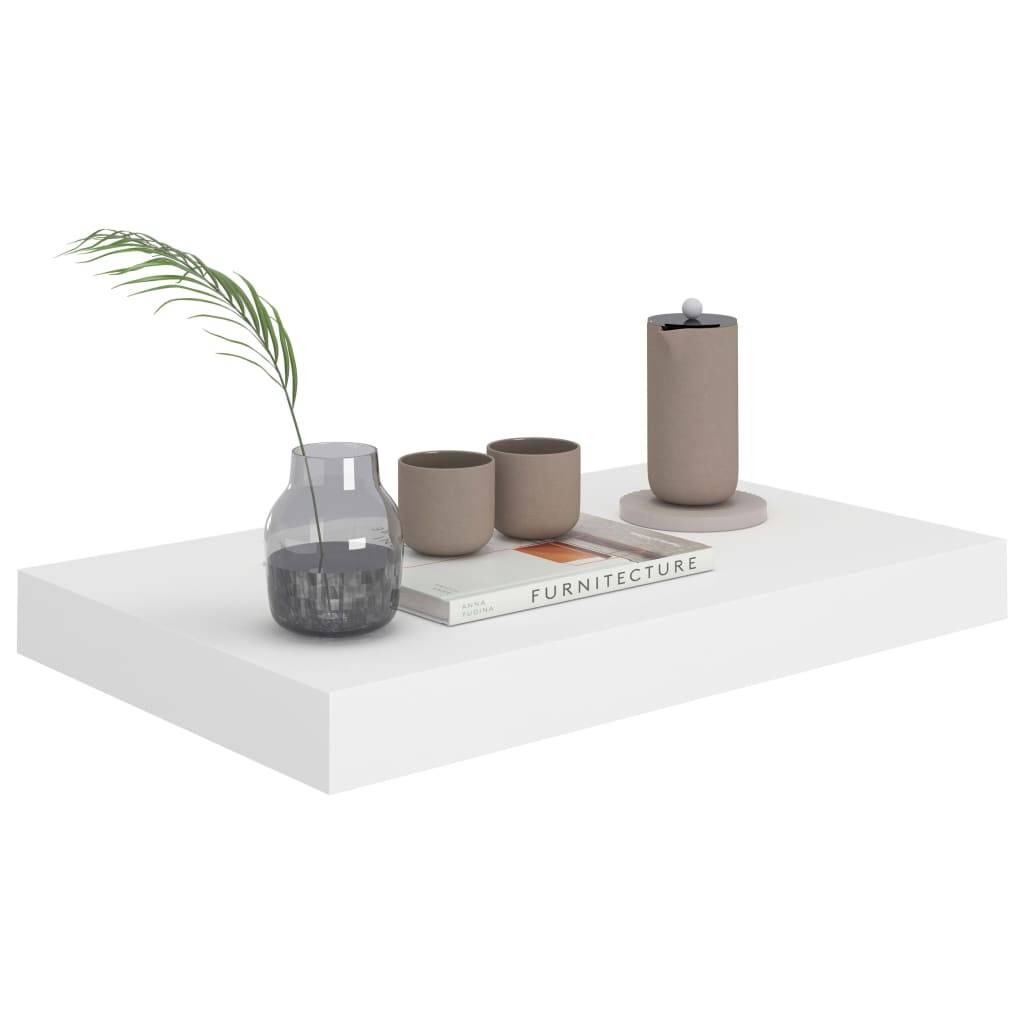 vidaXL Schweberegal Weiß 40x23x3,8 cm MDF