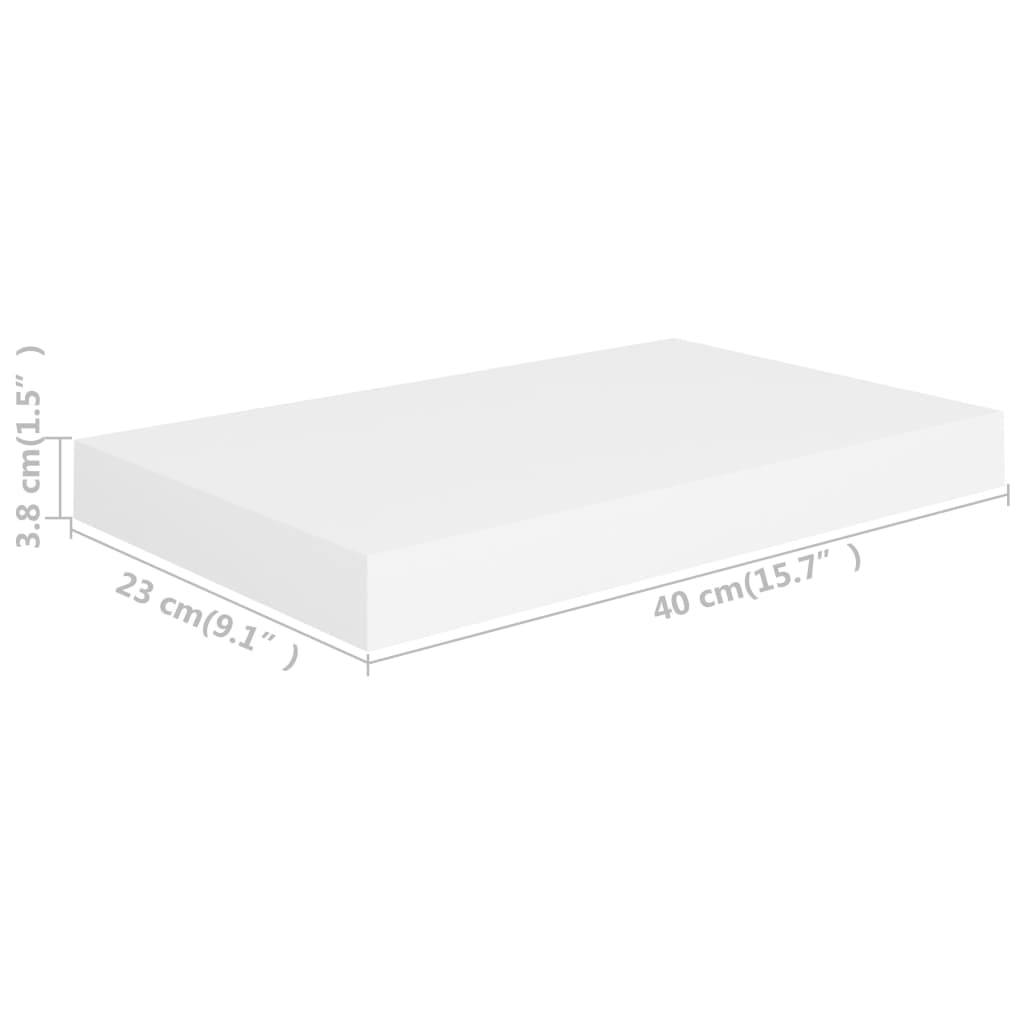 vidaXL Schweberegal Weiß 40x23x3,8 cm MDF