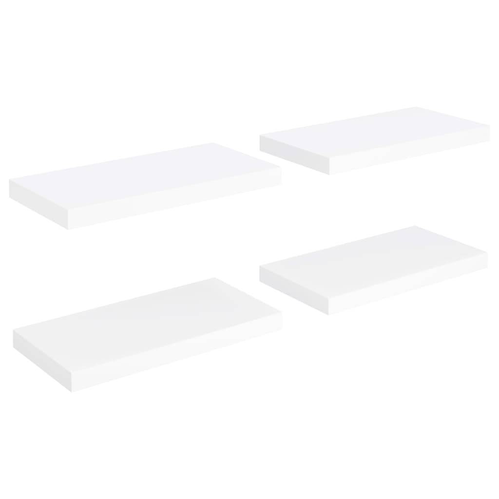 vidaXL Schwebende Wandregale 4 Stk. Weiß 50x23x3,8cm MDF