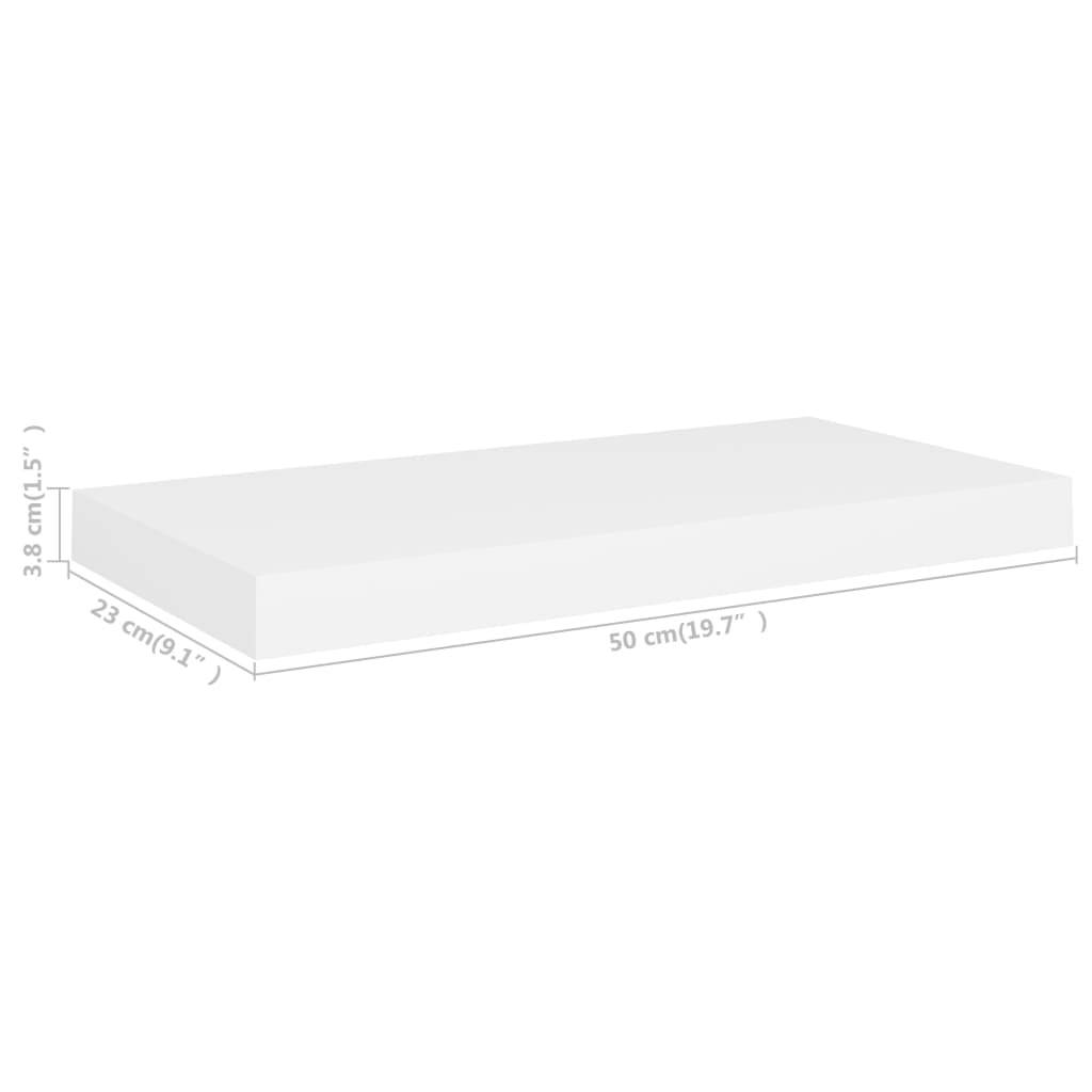 vidaXL Schwebende Wandregale 4 Stk. Weiß 50x23x3,8cm MDF