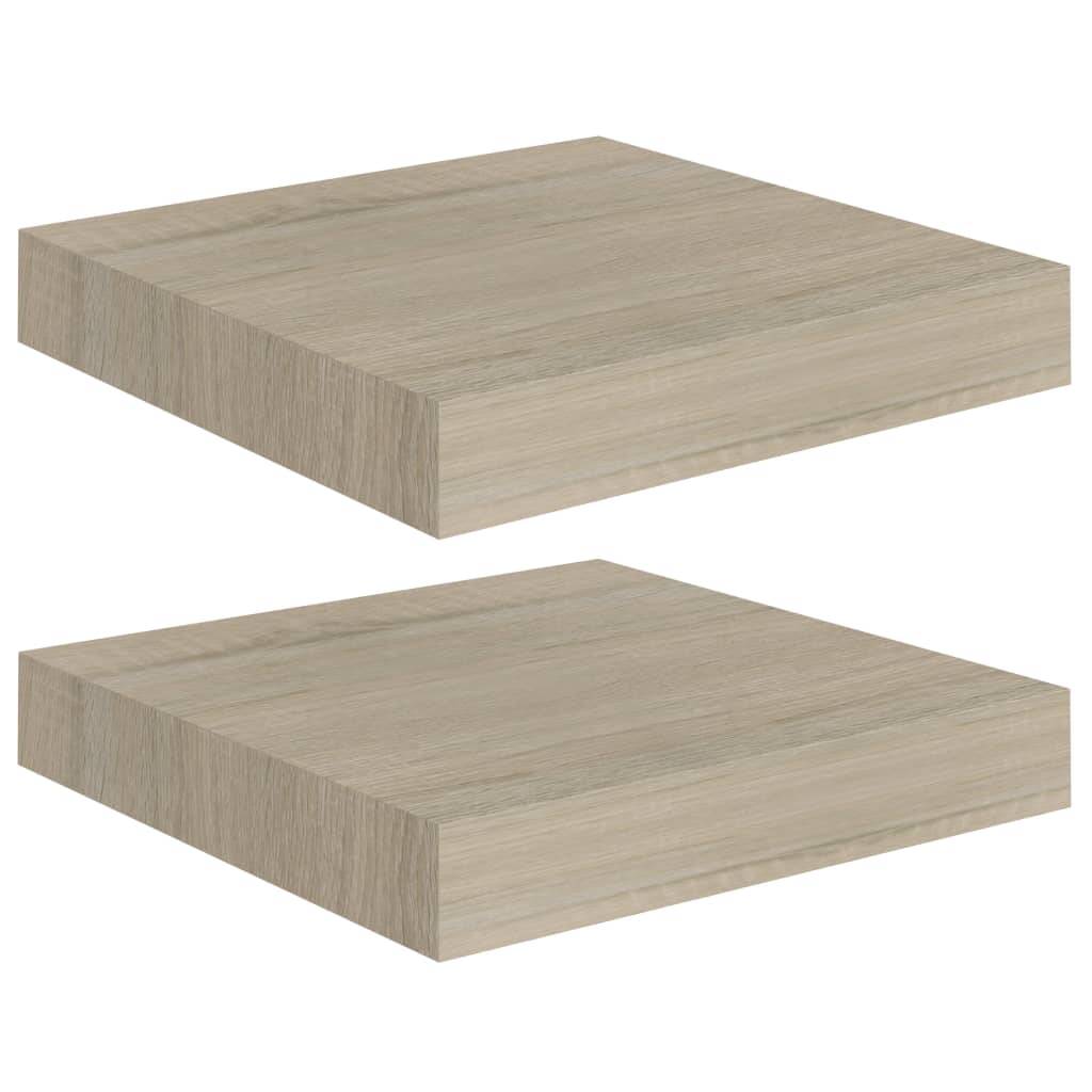 vidaXL Schwebende Wandregale 2 Stk. Eichefarben 23x23,5x3,8cm MDF
