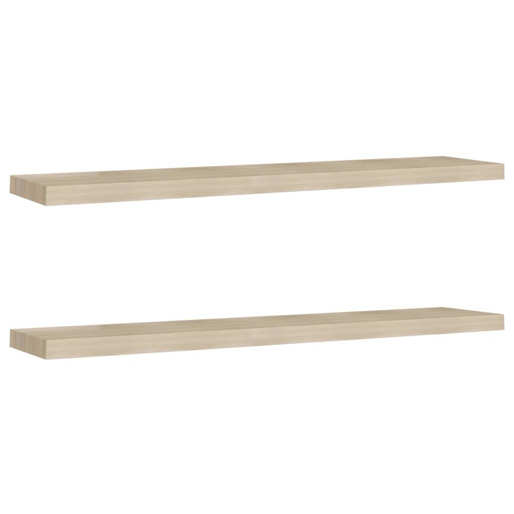 vidaXL Schwebende Wandregale 2 Stk. Eichefarben 120x23,5x3,8 cm MDF