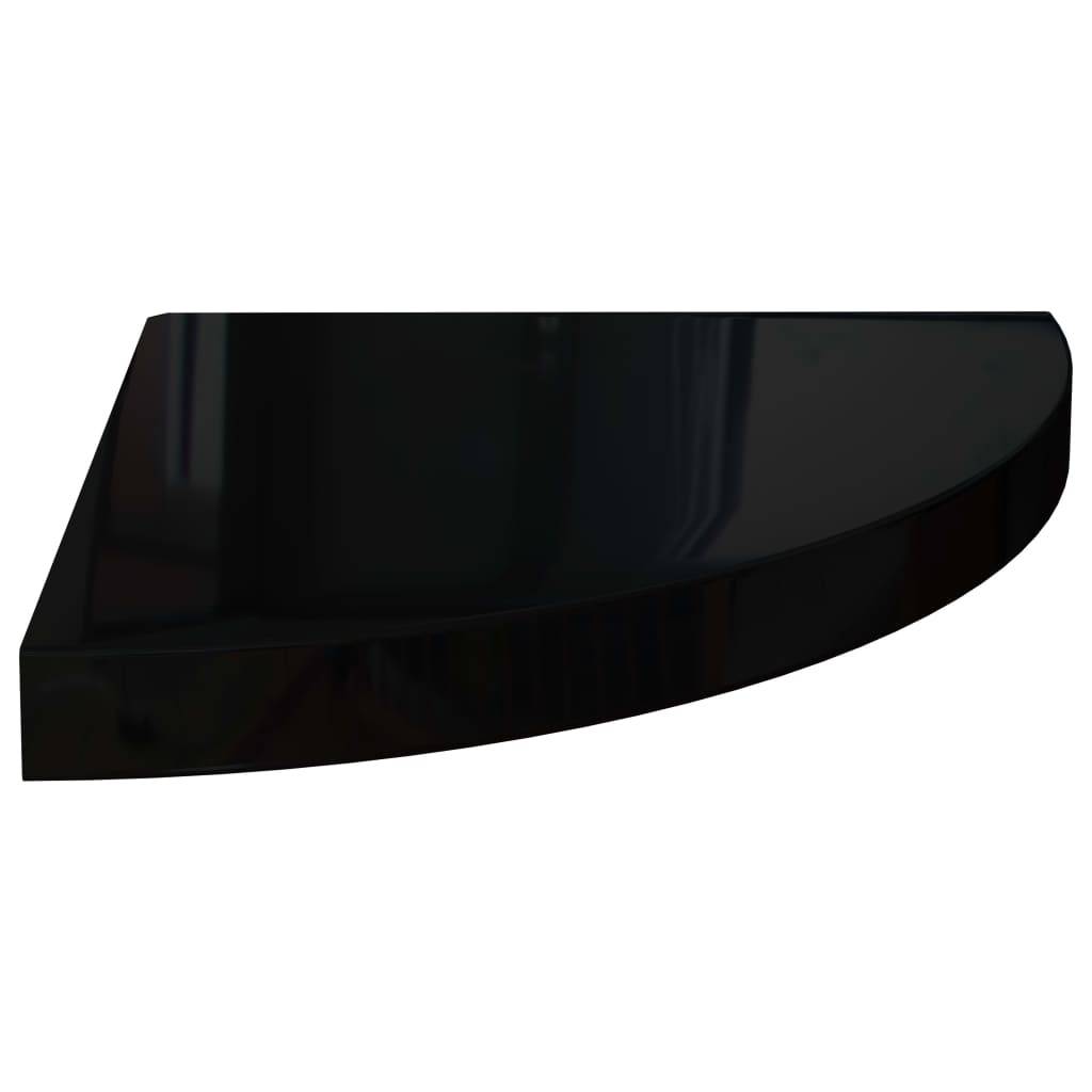 vidaXL Eck-Schweberegale 4 Stk. Hochglanz-Schwarz 35x35x3,8 cm MDF