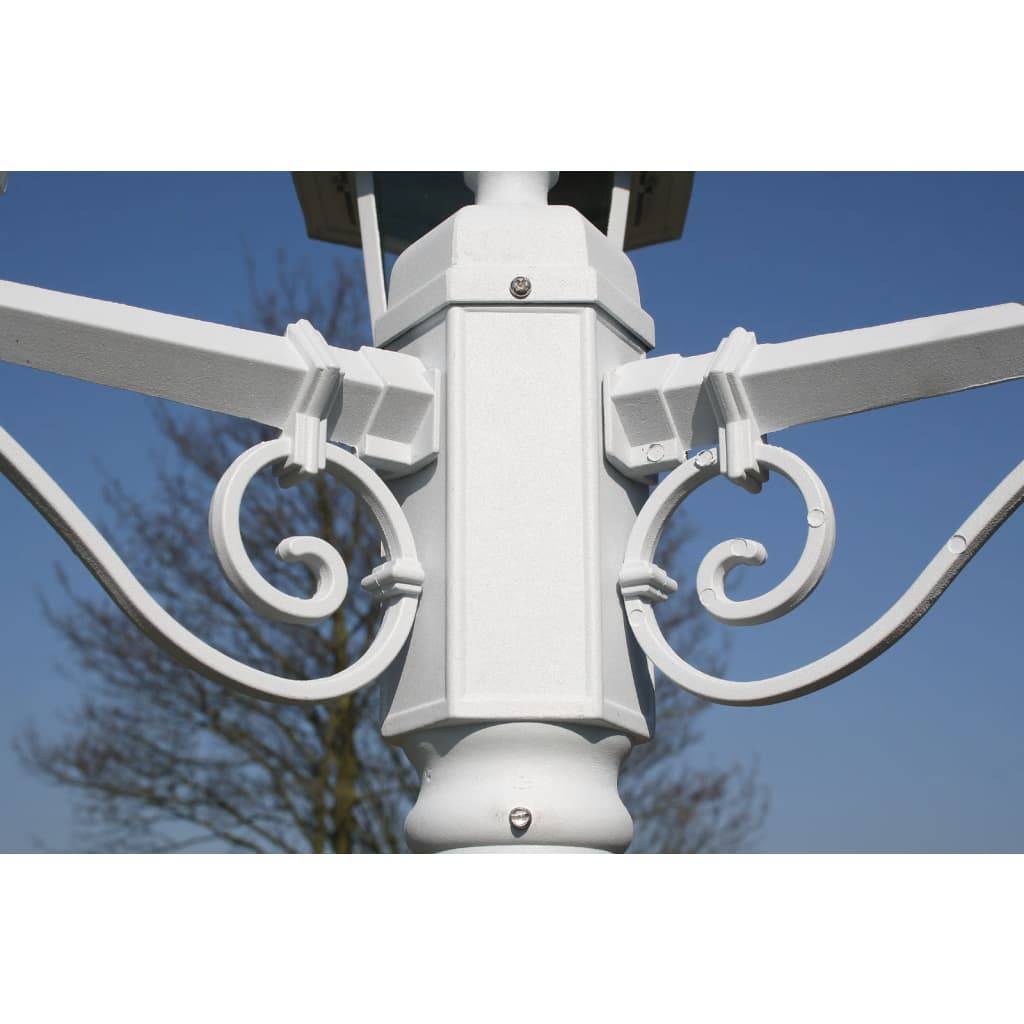 vidaXL Gartenlaterne 3-flammig 215 cm Weiß Aluminium