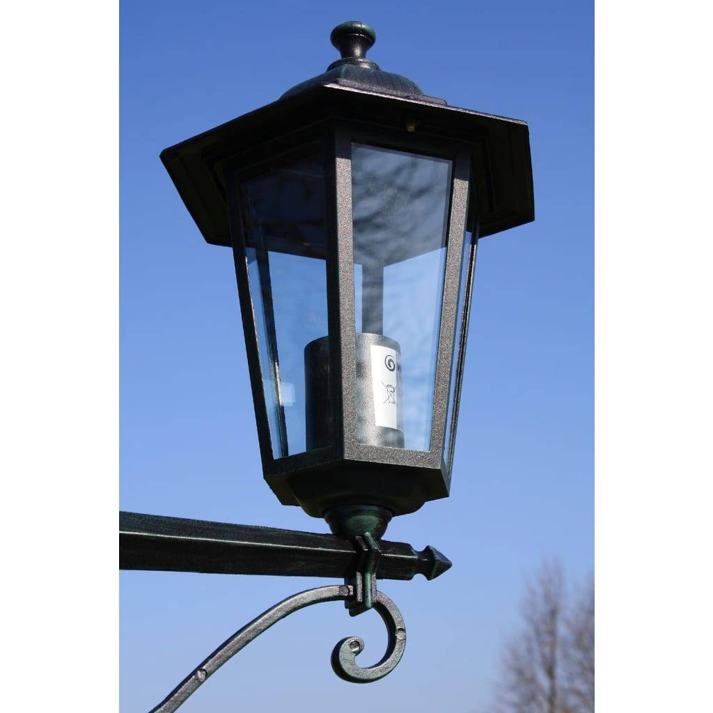 vidaXL Gartenlaterne 3-flammig 215 cm Dunkelgrün/Schwarz Aluminium