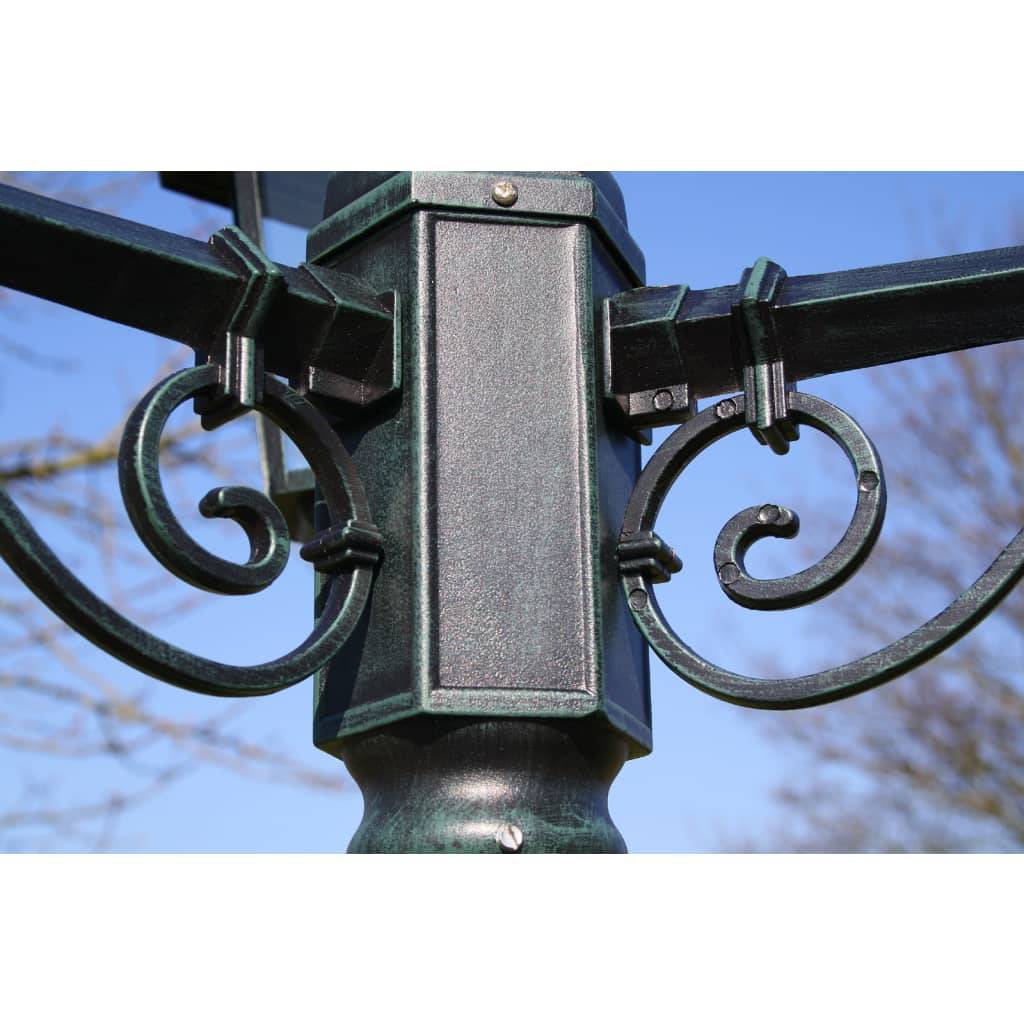 vidaXL Gartenlaterne 3-flammig 215 cm Dunkelgrün/Schwarz Aluminium