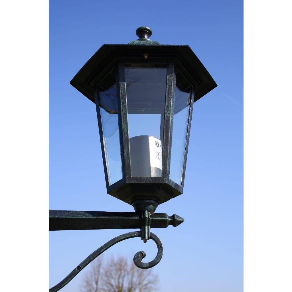 vidaXL Gartenlaterne 2-flammig 215 cm Dunkelgrün/Schwarz Aluminium