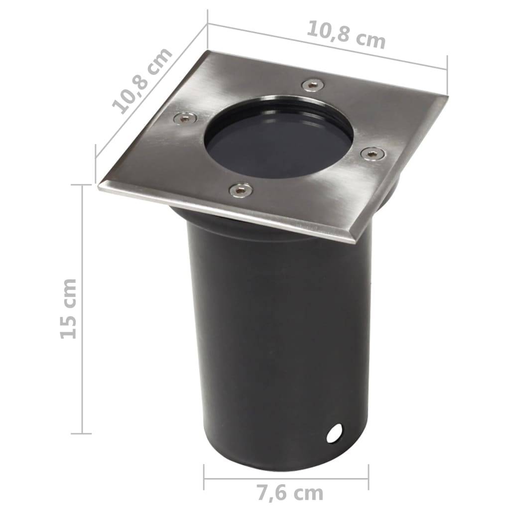 vidaXL Outdoor Bodenleuchten 3 Stk. Quadratisch