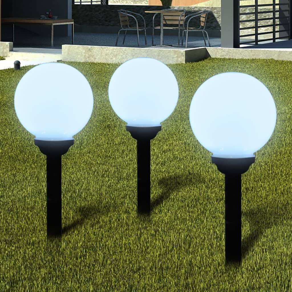 vidaXL Wegeleuchten 3 Stk. LED 20 cm mit Erdspieß