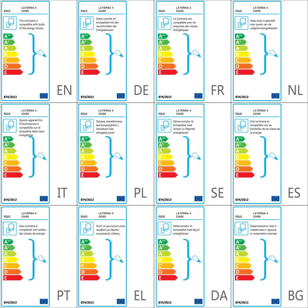 EGLO Außenwandleuchte Laterna 4 Nach Oben Schwarz 22468