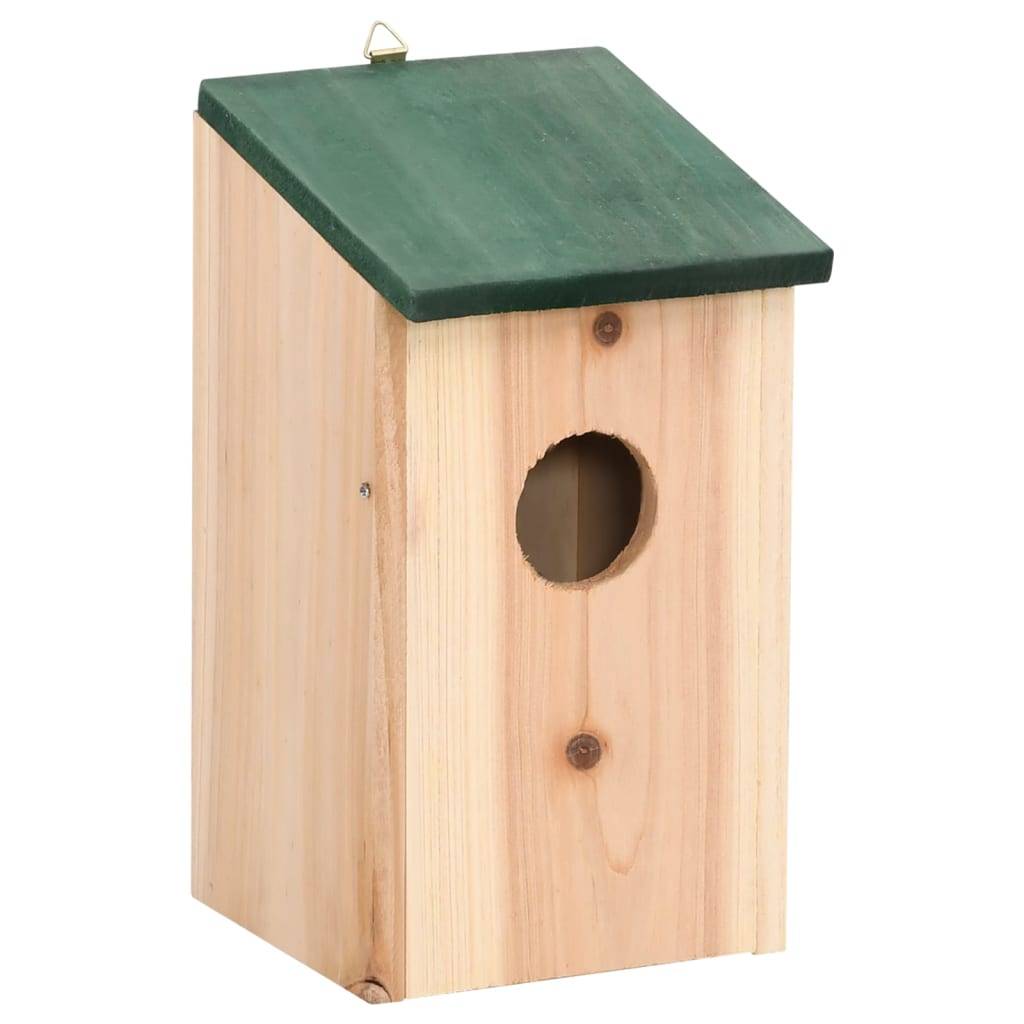 vidaXL Vogelhäuser 10 Stk. Tanne Massivholz 12x12x22 cm