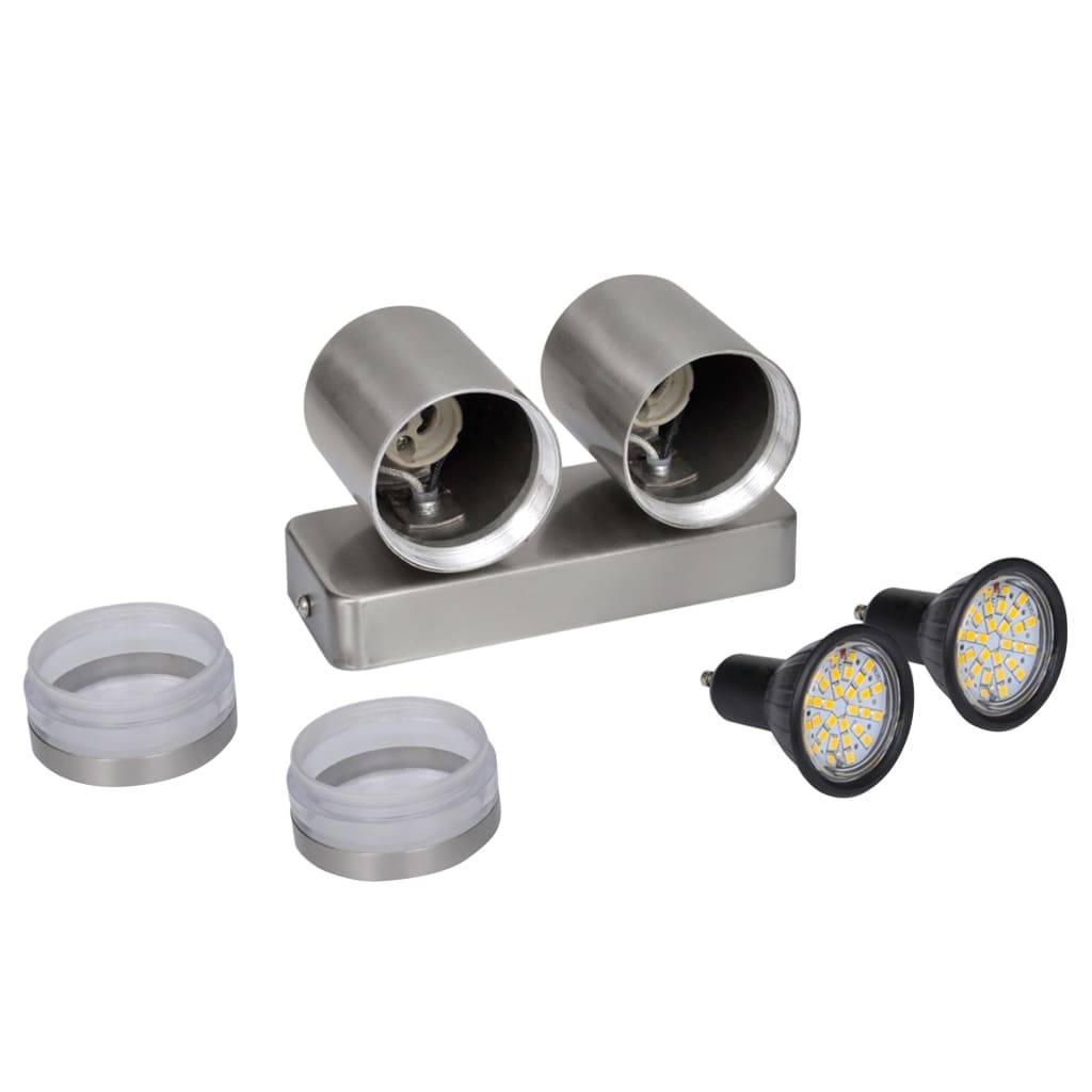 vidaXL LED-Wandleuchte Edelstahl Nach Unten Strahlend Kegelform