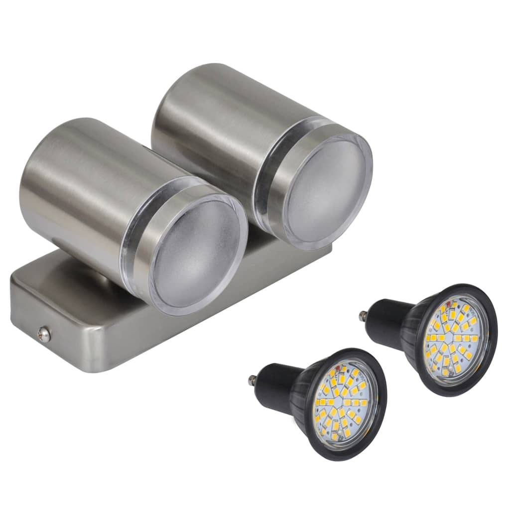 vidaXL LED-Wandleuchte Edelstahl Nach Unten Strahlend Kegelform