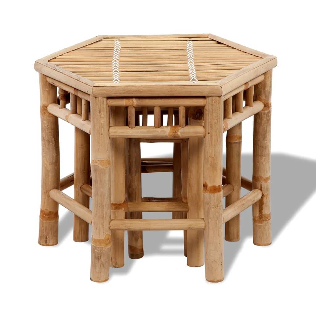 vidaXL Gartenhocker 3 Stk. Bambus
