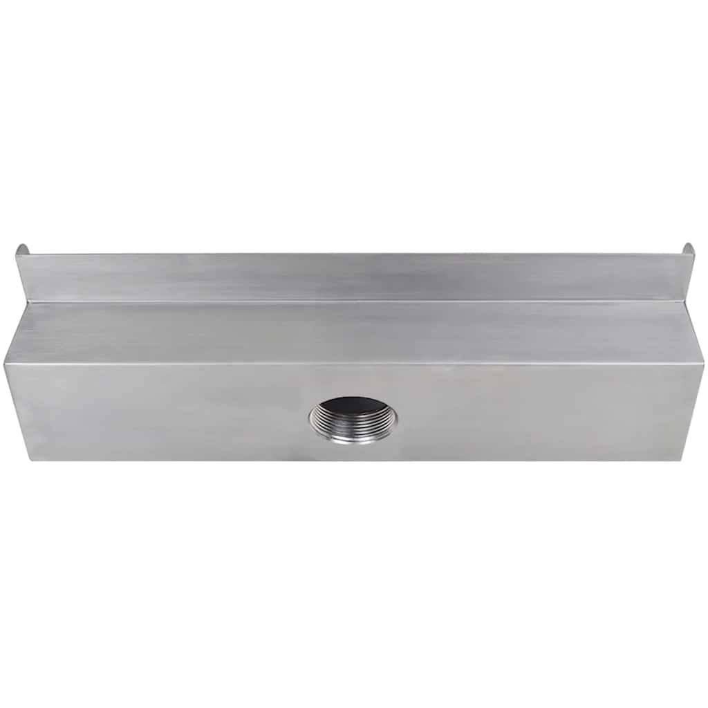 vidaXL Pool-Wasserfall Fontäne Rechteckig Edelstahl 45 cm