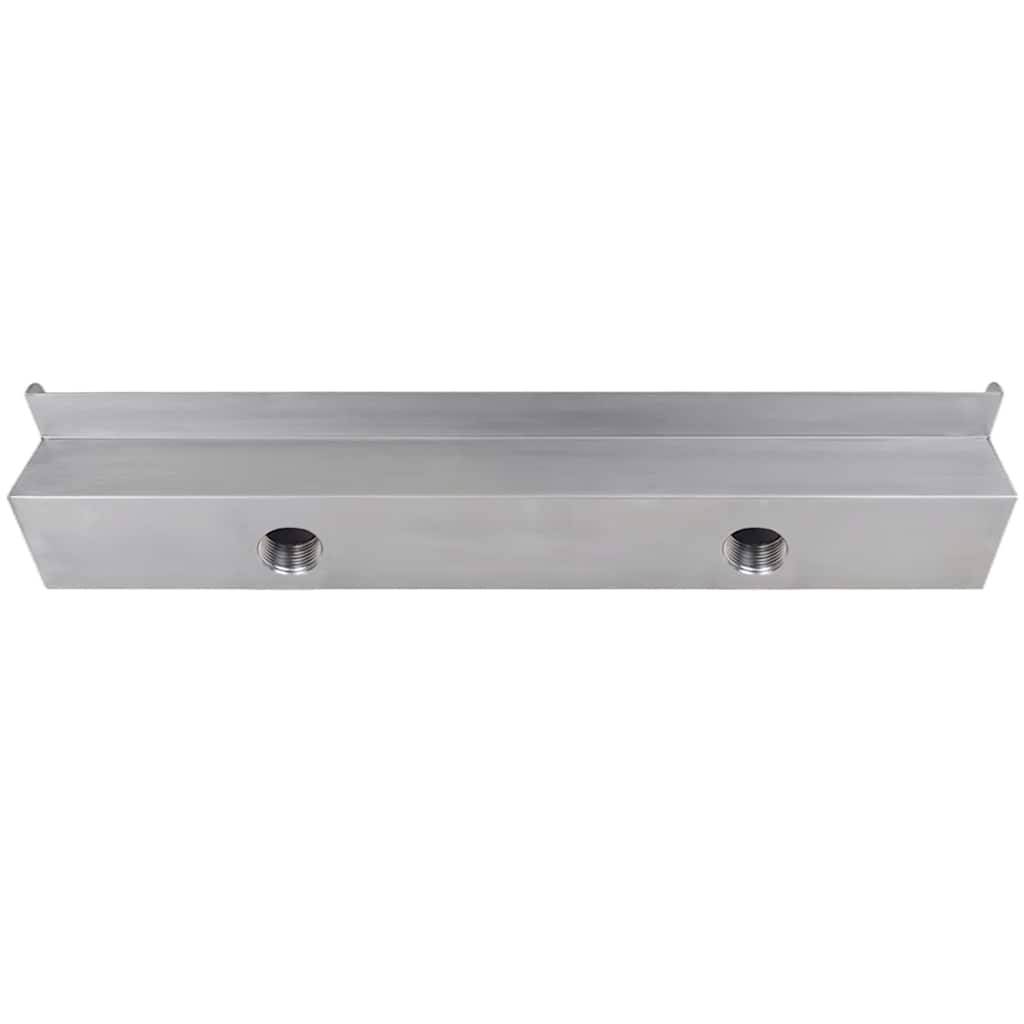 vidaXL Pool-Wasserfall Fontäne Rechteckig Edelstahl 60 cm